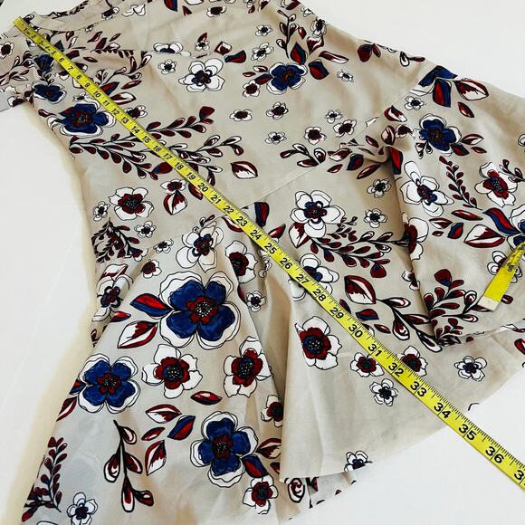 Banana Republic Floral Multicolor Print Short Sleeve Dress Size 2 - Picture 7 of 8